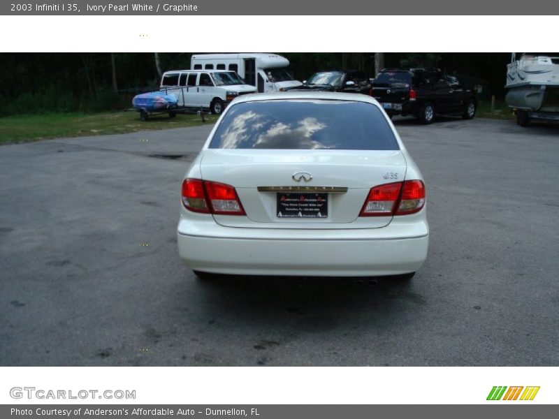Ivory Pearl White / Graphite 2003 Infiniti I 35