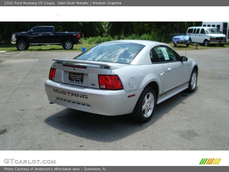 Satin Silver Metallic / Medium Graphite 2002 Ford Mustang V6 Coupe
