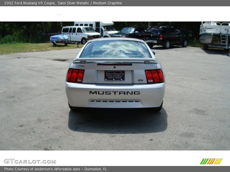 Satin Silver Metallic / Medium Graphite 2002 Ford Mustang V6 Coupe