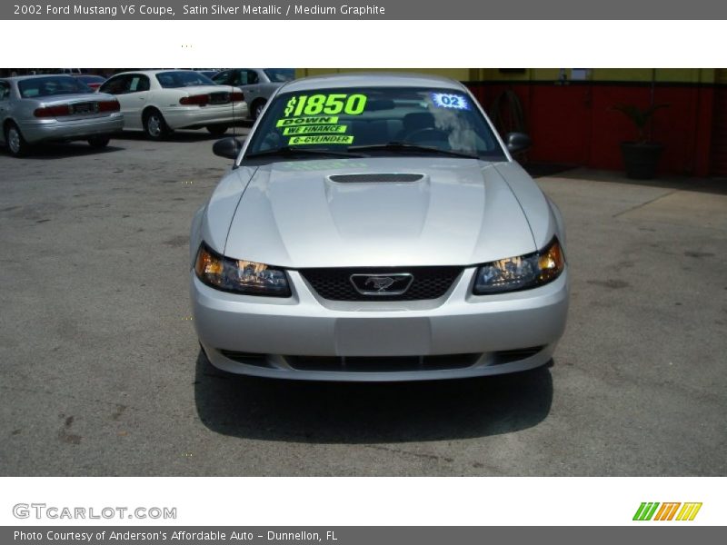 Satin Silver Metallic / Medium Graphite 2002 Ford Mustang V6 Coupe
