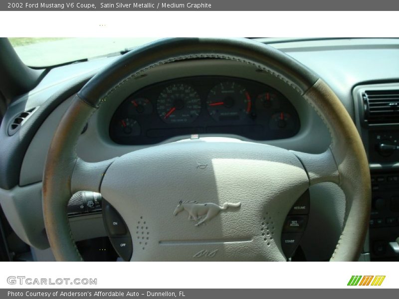 Satin Silver Metallic / Medium Graphite 2002 Ford Mustang V6 Coupe