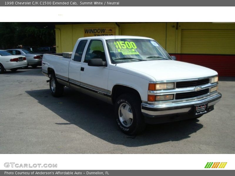 Summit White / Neutral 1998 Chevrolet C/K C1500 Extended Cab