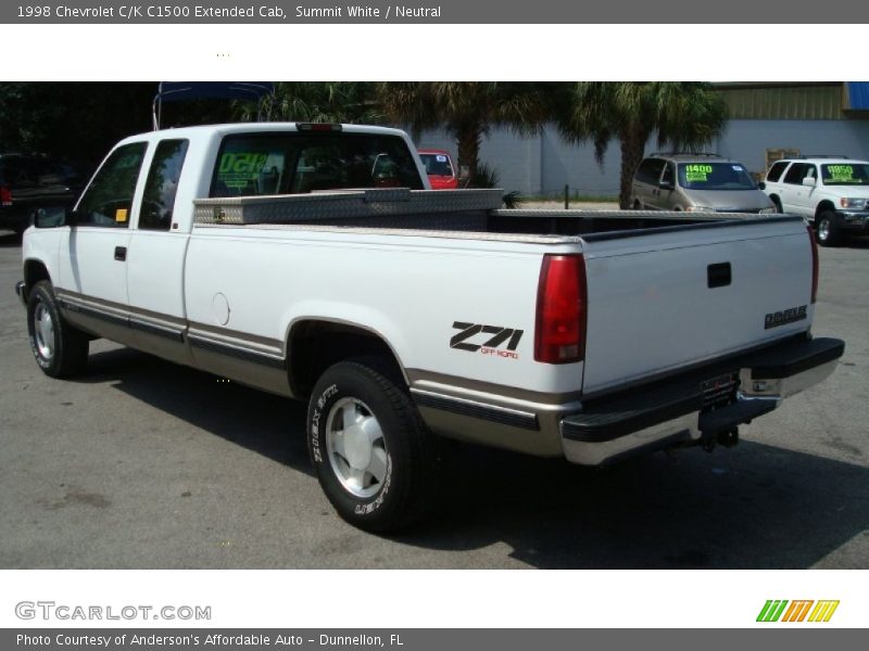 Summit White / Neutral 1998 Chevrolet C/K C1500 Extended Cab