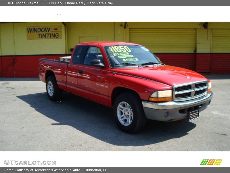 Flame Red / Dark Slate Gray 2001 Dodge Dakota SLT Club Cab
