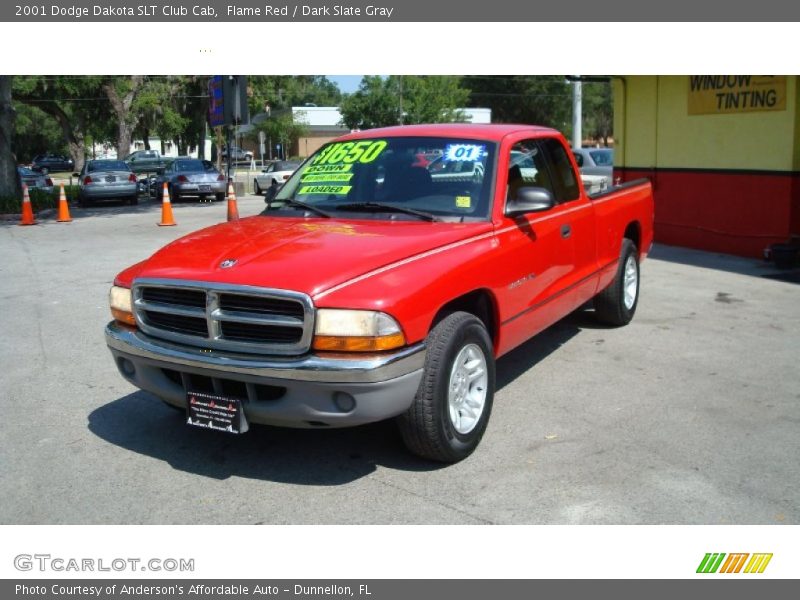 Flame Red / Dark Slate Gray 2001 Dodge Dakota SLT Club Cab