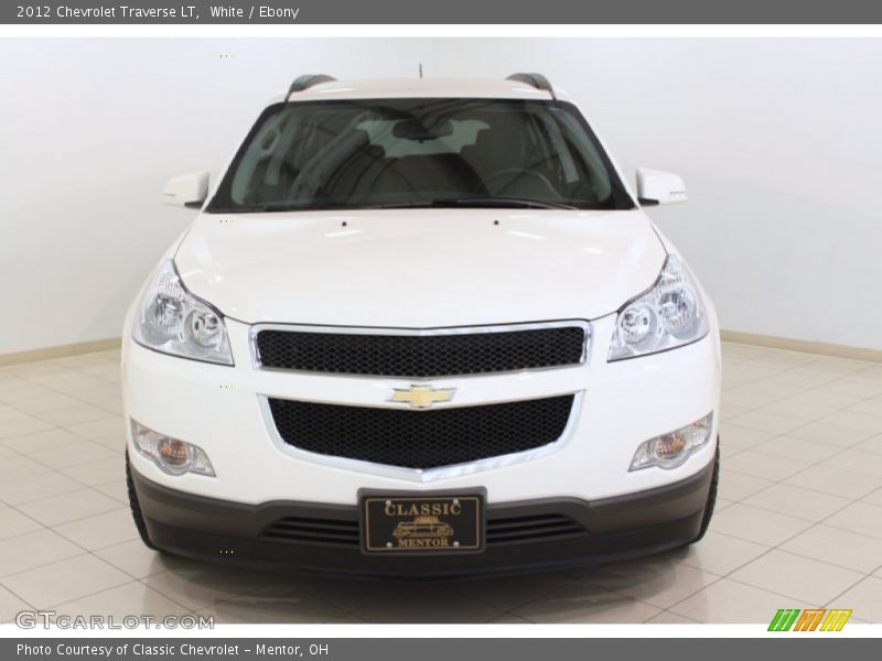 White / Ebony 2012 Chevrolet Traverse LT