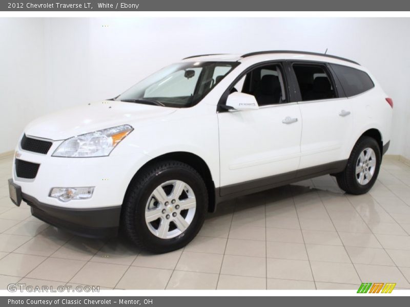 White / Ebony 2012 Chevrolet Traverse LT