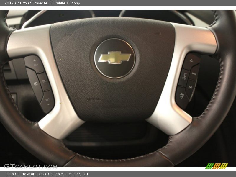 White / Ebony 2012 Chevrolet Traverse LT