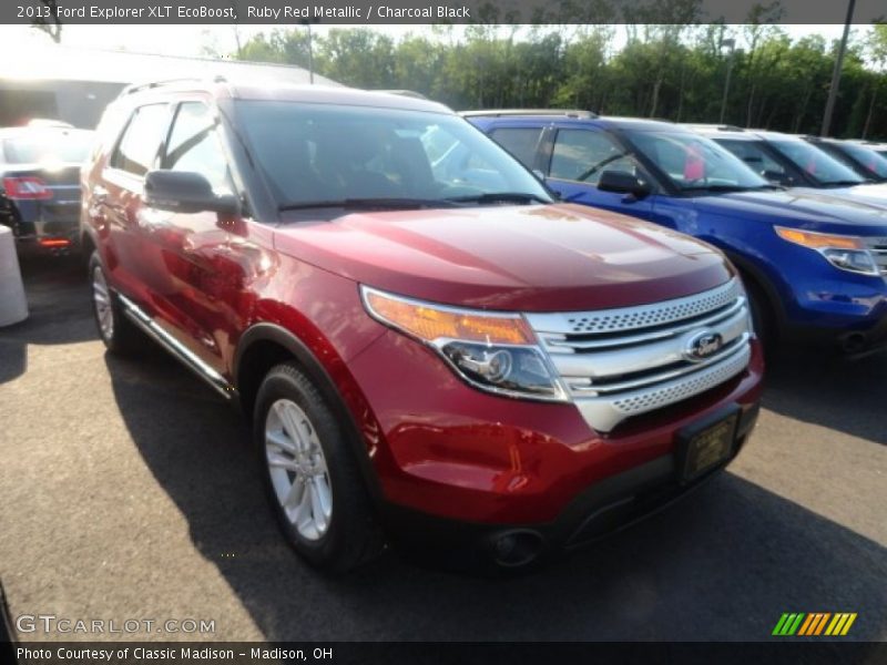 Ruby Red Metallic / Charcoal Black 2013 Ford Explorer XLT EcoBoost