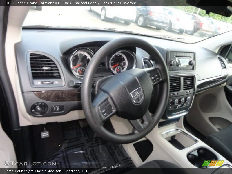 Dark Charcoal Pearl / Black/Light Graystone 2012 Dodge Grand Caravan SXT