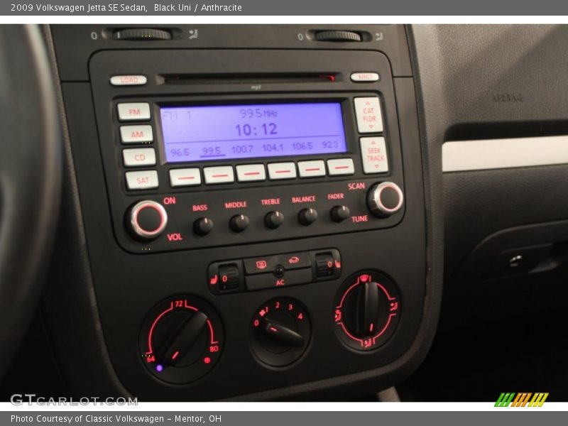 Black Uni / Anthracite 2009 Volkswagen Jetta SE Sedan