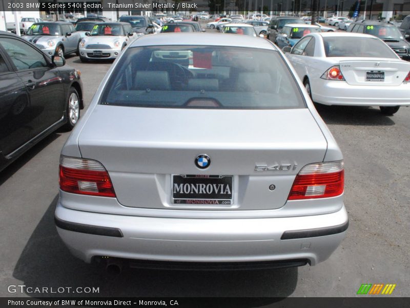 Titanium Silver Metallic / Black 2003 BMW 5 Series 540i Sedan
