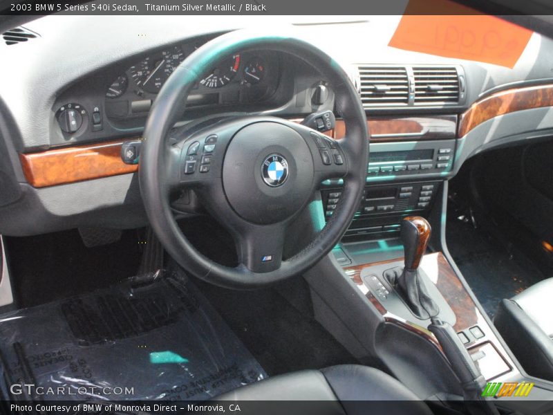 Titanium Silver Metallic / Black 2003 BMW 5 Series 540i Sedan