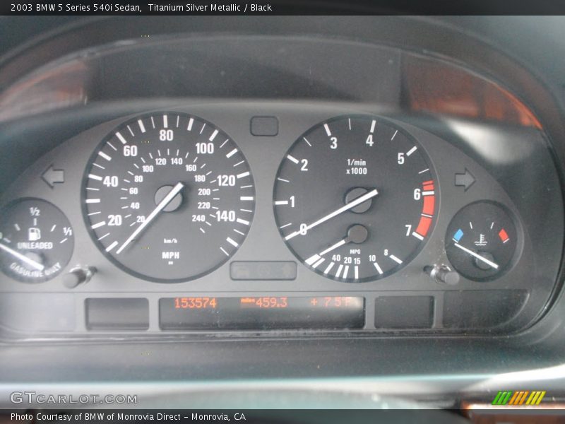 Titanium Silver Metallic / Black 2003 BMW 5 Series 540i Sedan