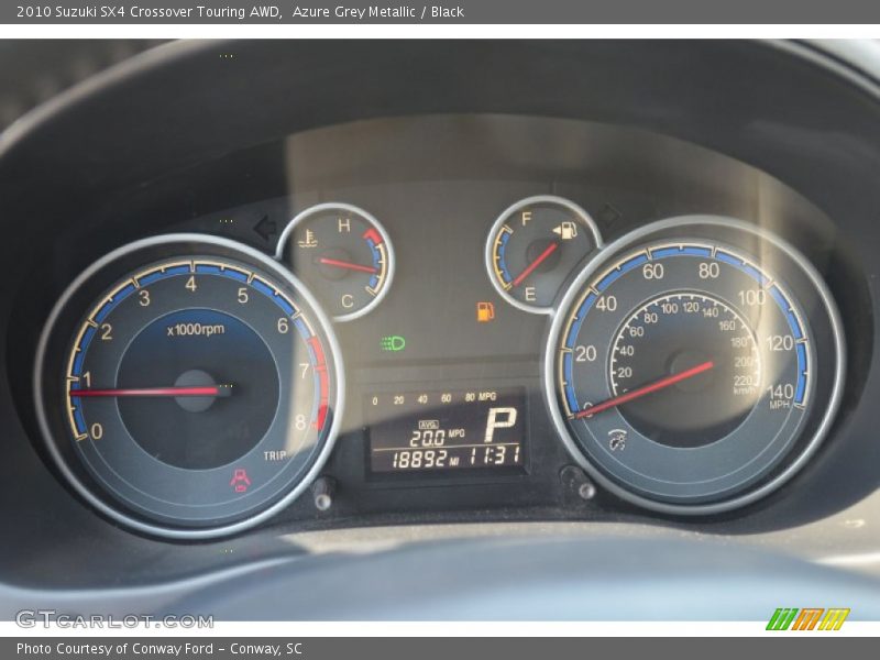 Azure Grey Metallic / Black 2010 Suzuki SX4 Crossover Touring AWD