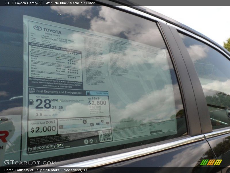 Attitude Black Metallic / Black 2012 Toyota Camry SE