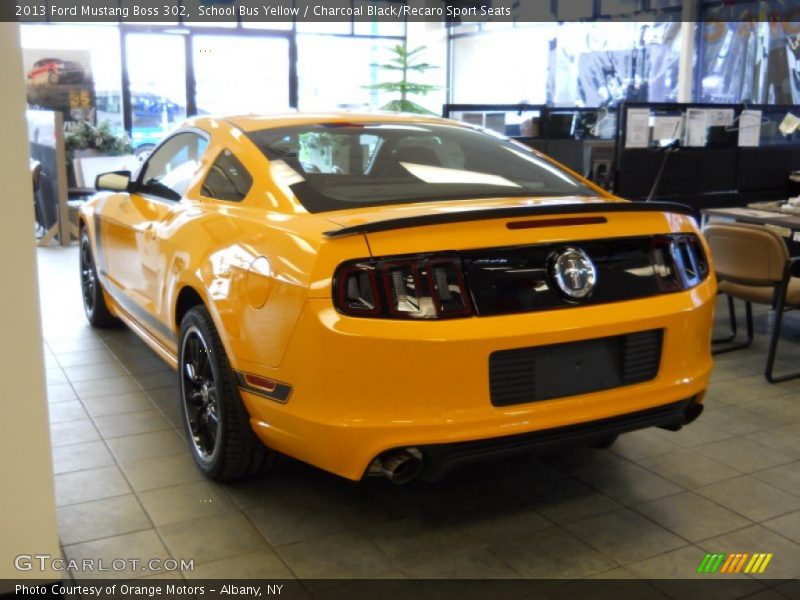 School Bus Yellow / Charcoal Black/Recaro Sport Seats 2013 Ford Mustang Boss 302