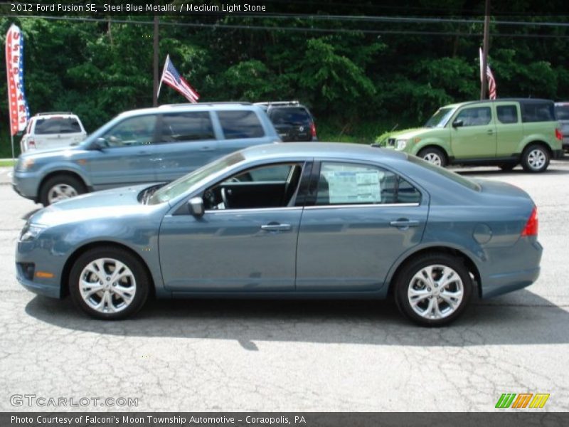 Steel Blue Metallic / Medium Light Stone 2012 Ford Fusion SE