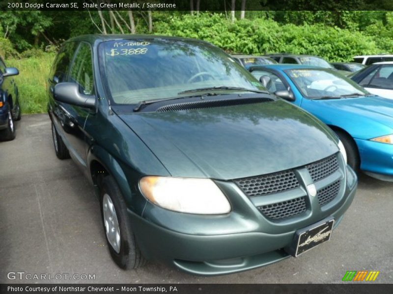 Shale Green Metallic / Sandstone 2001 Dodge Caravan SE