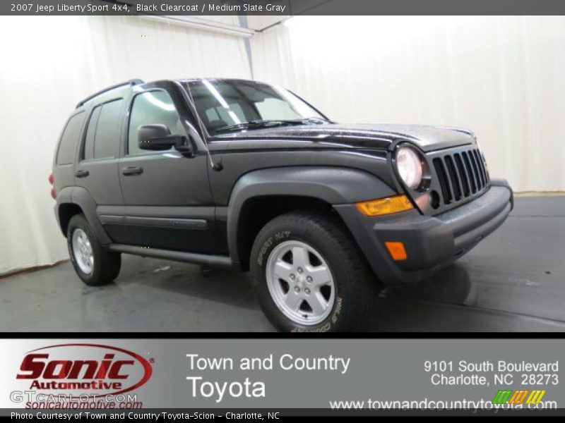 Black Clearcoat / Medium Slate Gray 2007 Jeep Liberty Sport 4x4