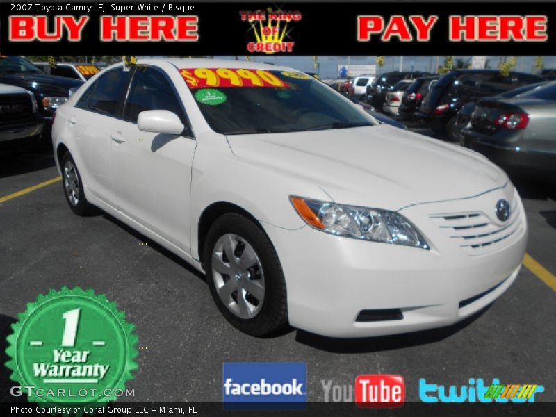 Super White / Bisque 2007 Toyota Camry LE