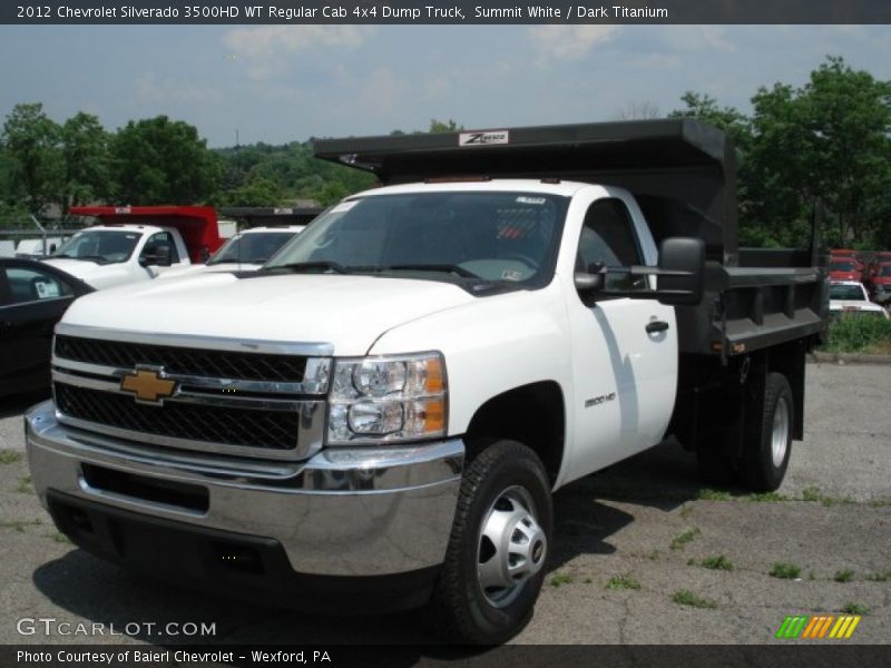Summit White / Dark Titanium 2012 Chevrolet Silverado 3500HD WT Regular Cab 4x4 Dump Truck