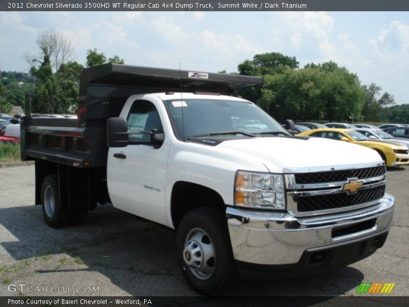 Summit White / Dark Titanium 2012 Chevrolet Silverado 3500HD WT Regular Cab 4x4 Dump Truck