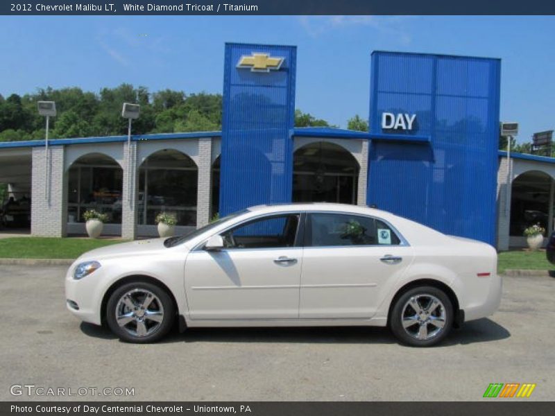 White Diamond Tricoat / Titanium 2012 Chevrolet Malibu LT