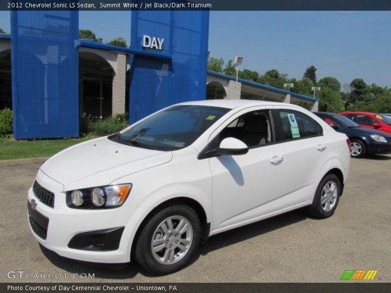 Summit White / Jet Black/Dark Titanium 2012 Chevrolet Sonic LS Sedan