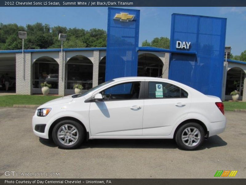 Summit White / Jet Black/Dark Titanium 2012 Chevrolet Sonic LS Sedan
