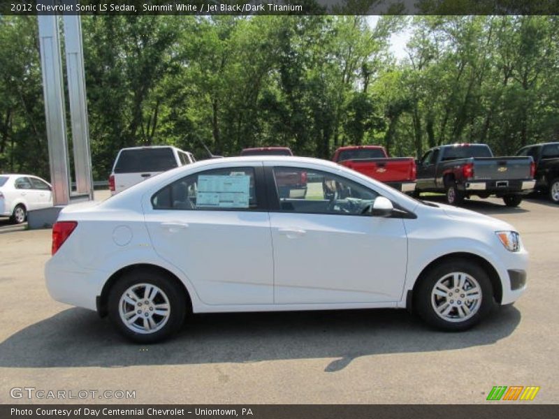 Summit White / Jet Black/Dark Titanium 2012 Chevrolet Sonic LS Sedan