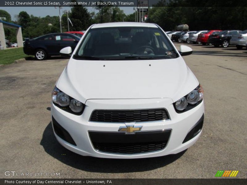 Summit White / Jet Black/Dark Titanium 2012 Chevrolet Sonic LS Sedan
