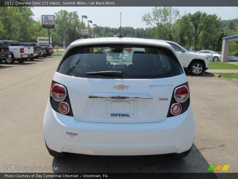 Summit White / Jet Black/Brick 2012 Chevrolet Sonic LTZ Hatch
