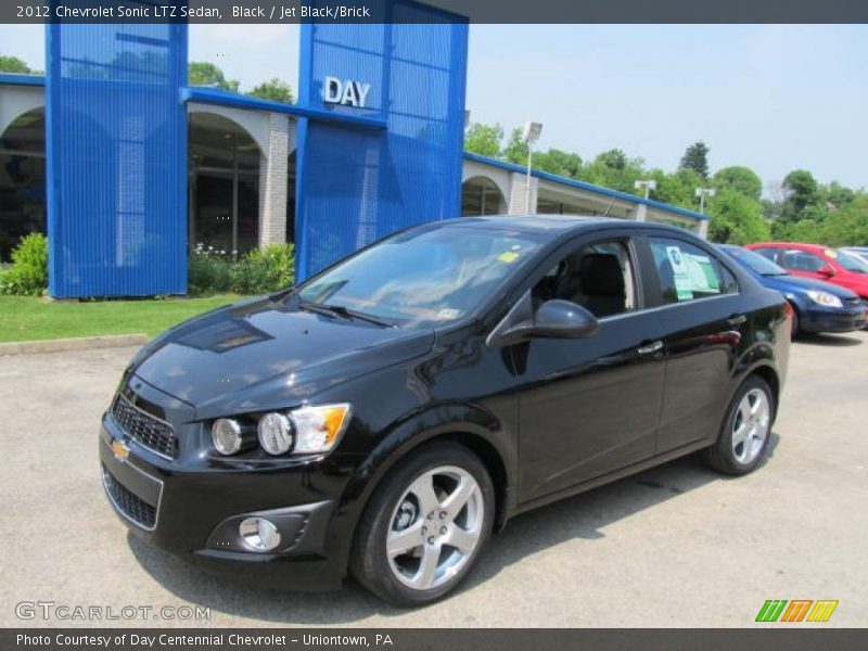 Black / Jet Black/Brick 2012 Chevrolet Sonic LTZ Sedan