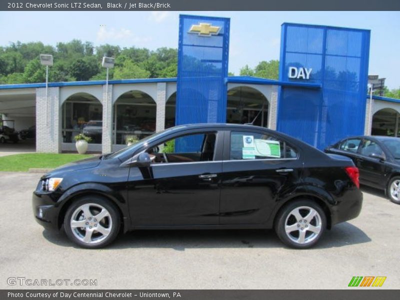 Black / Jet Black/Brick 2012 Chevrolet Sonic LTZ Sedan