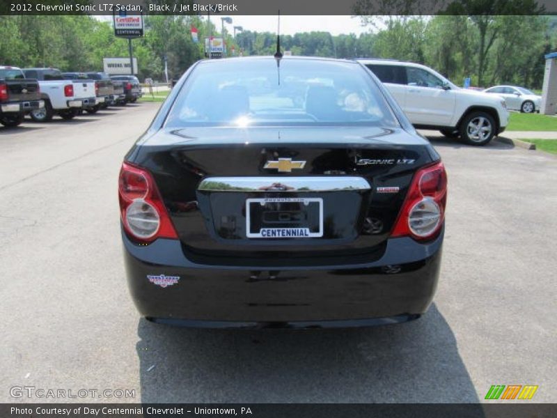 Black / Jet Black/Brick 2012 Chevrolet Sonic LTZ Sedan