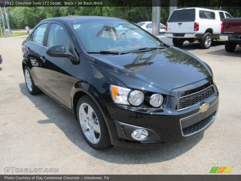 Black / Jet Black/Brick 2012 Chevrolet Sonic LTZ Sedan