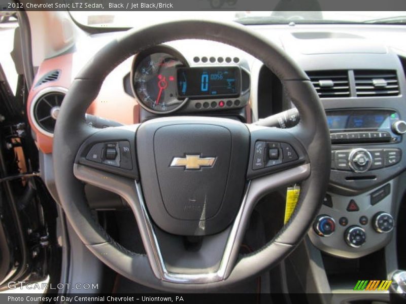 Black / Jet Black/Brick 2012 Chevrolet Sonic LTZ Sedan