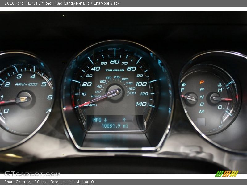 Red Candy Metallic / Charcoal Black 2010 Ford Taurus Limited