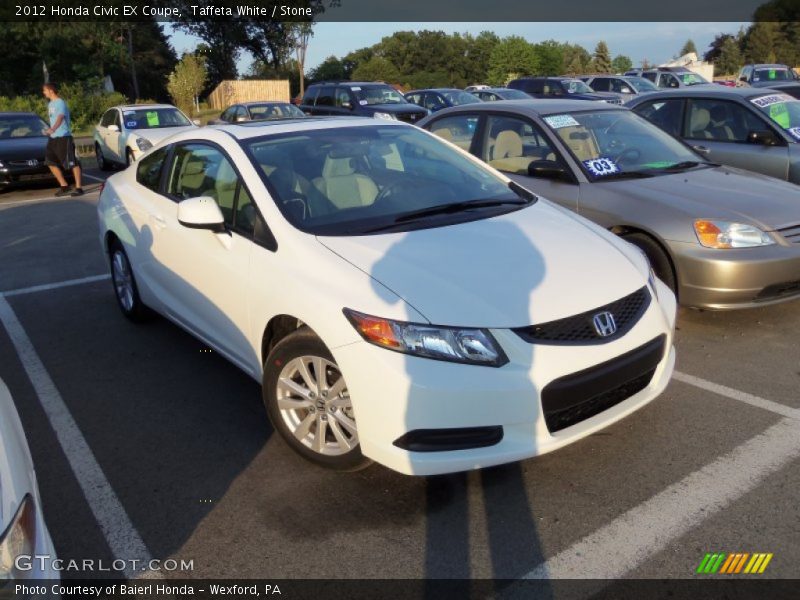 Taffeta White / Stone 2012 Honda Civic EX Coupe