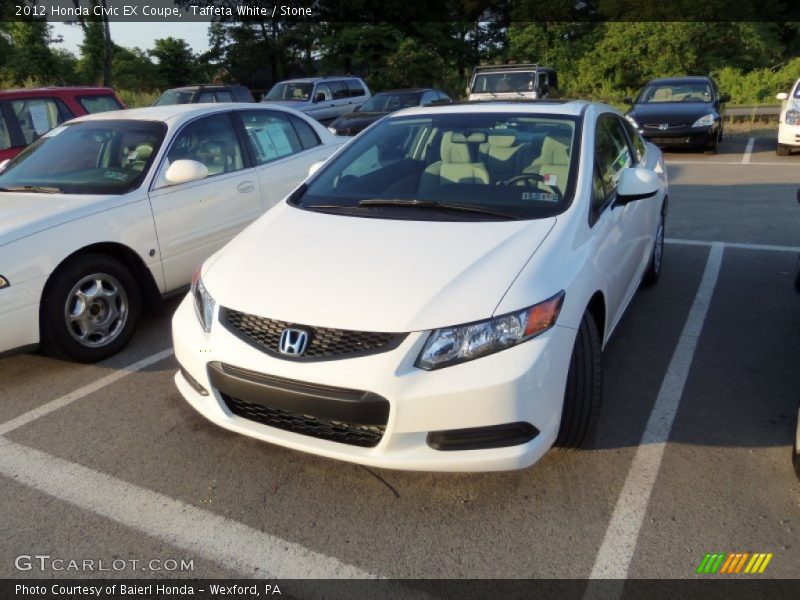 Taffeta White / Stone 2012 Honda Civic EX Coupe