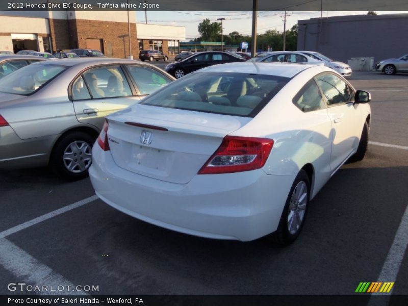 Taffeta White / Stone 2012 Honda Civic EX Coupe