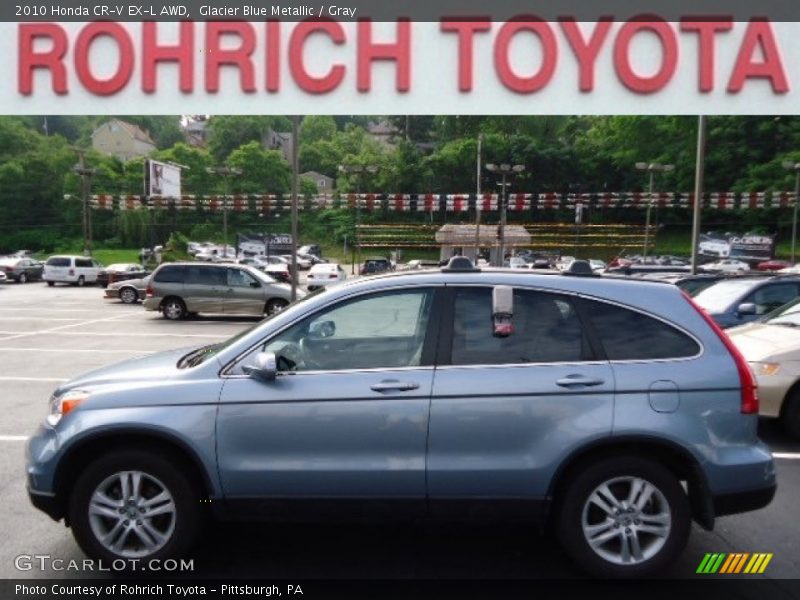 Glacier Blue Metallic / Gray 2010 Honda CR-V EX-L AWD