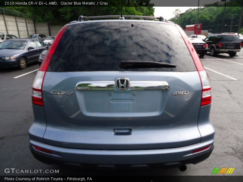 Glacier Blue Metallic / Gray 2010 Honda CR-V EX-L AWD