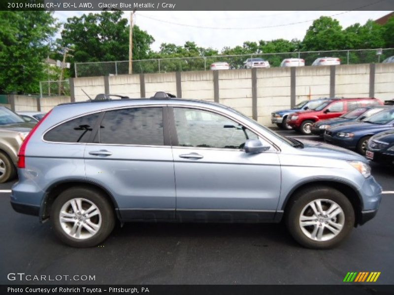 Glacier Blue Metallic / Gray 2010 Honda CR-V EX-L AWD