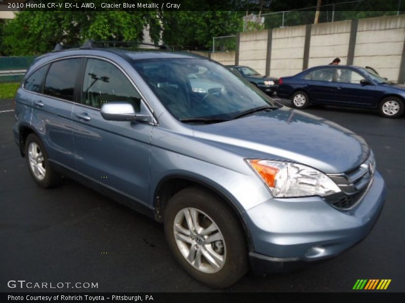 Glacier Blue Metallic / Gray 2010 Honda CR-V EX-L AWD