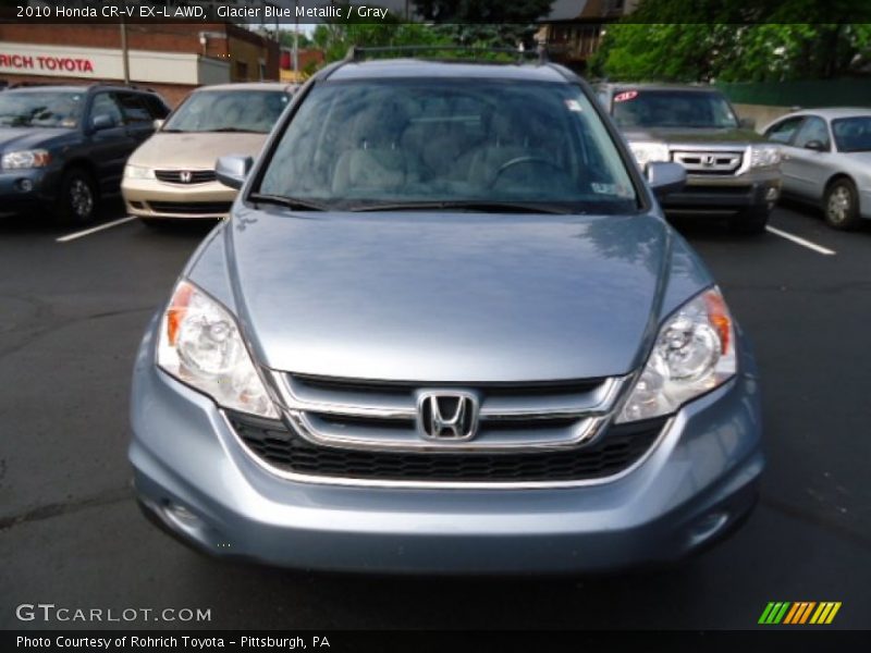 Glacier Blue Metallic / Gray 2010 Honda CR-V EX-L AWD