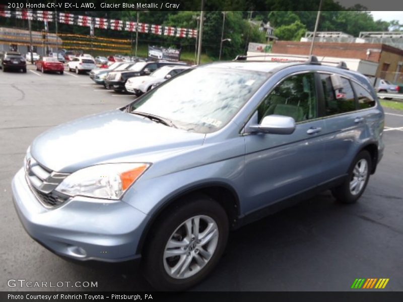Glacier Blue Metallic / Gray 2010 Honda CR-V EX-L AWD