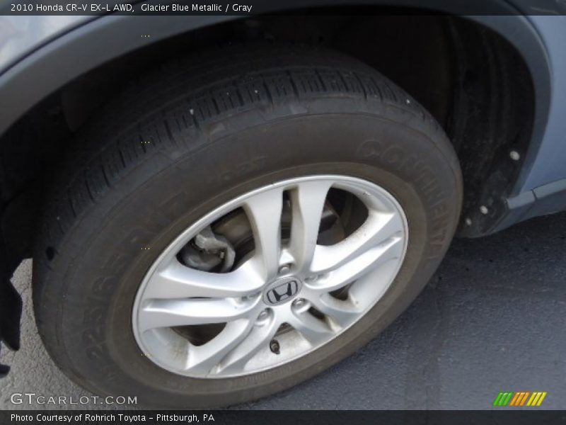 Glacier Blue Metallic / Gray 2010 Honda CR-V EX-L AWD