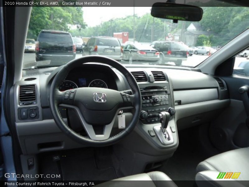 Glacier Blue Metallic / Gray 2010 Honda CR-V EX-L AWD